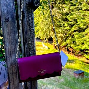 Kate Spade new with tags burgundy crossover purse